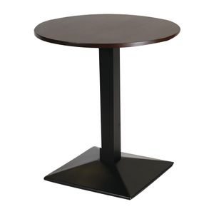 Turin Metal Base Pedestal Round Table with Dark Wood Top 700mm - FT499  - 1