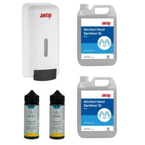 Special Offer 4 x Hand Sanitisers and Jantex Soap and Hand Sanitiser Dispenser - SA549  - 1