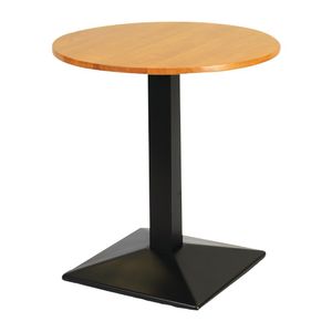 Turin Metal Base Pedestal Round Table with Soft Oak Top 700mm - FT500  - 1