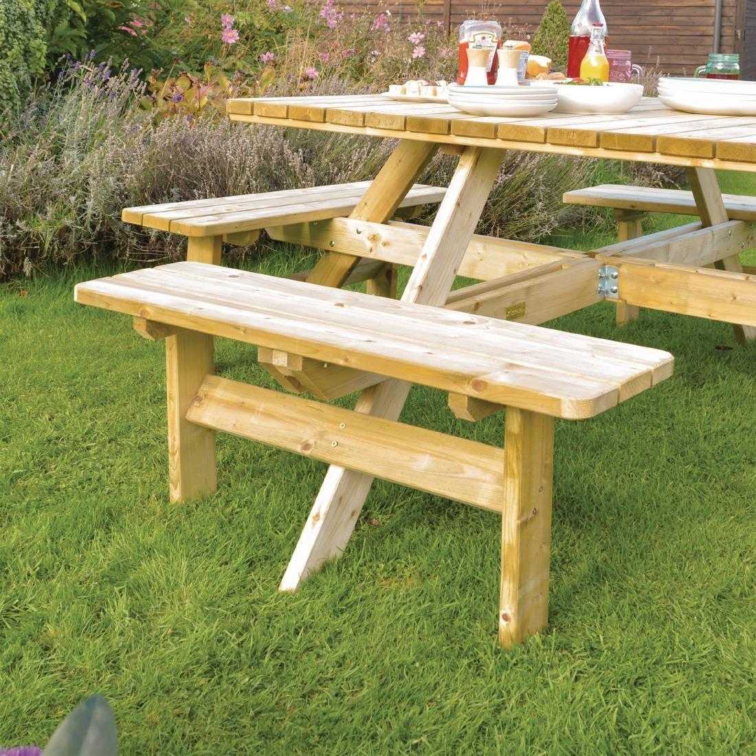 Rowlinson Square Wooden Picnic Table 6.5ft - CG096  - 4