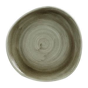 Churchill Stonecast Patina Antique Organic Round Plates Green 286mm (Pack of 12) - HC820  - 1