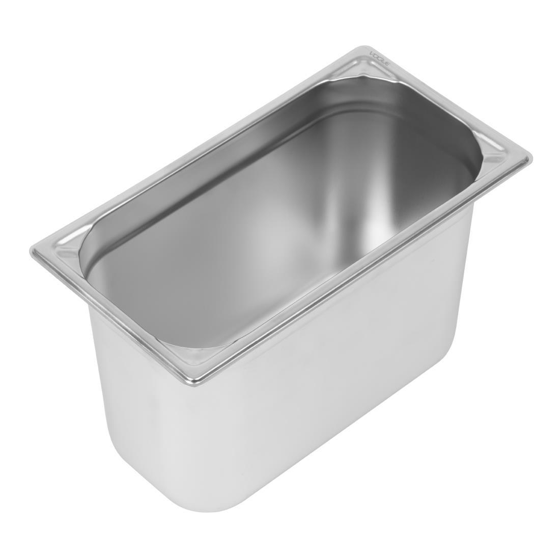 Vogue Heavy Duty Stainless Steel 1/3 Gastronorm Pan 200mm - DW445  - 1
