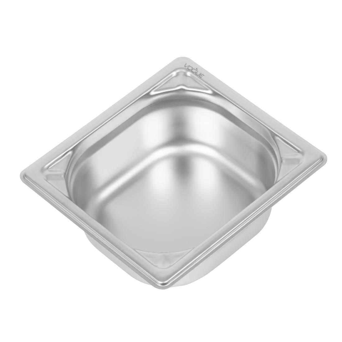 Vogue Heavy Duty Stainless Steel 1/6 Gastronorm Pan 65mm - DW449  - 1