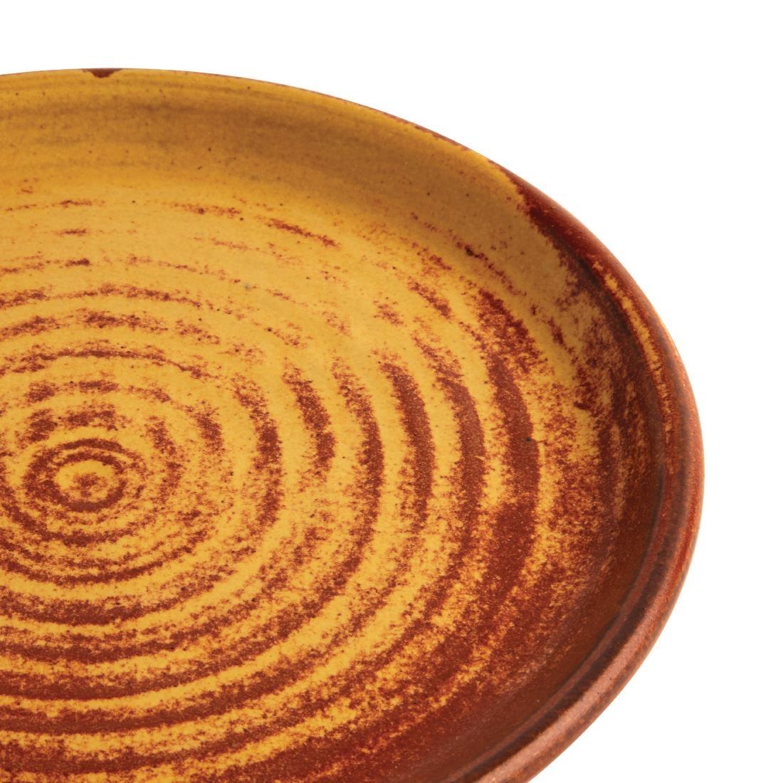 Olympia Canvas Small Rim Round Plate Sienna Rust 180mm (Pack of 6) - FA309  - 4