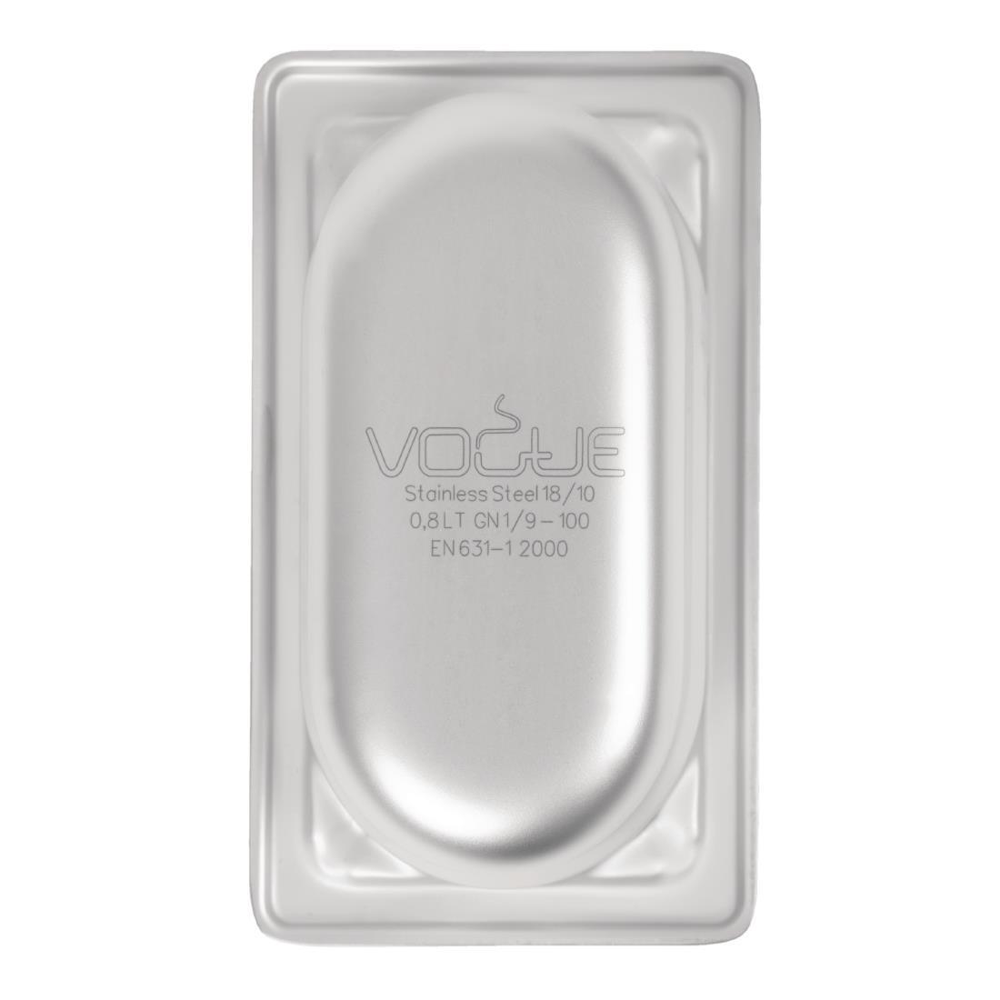 Vogue Heavy Duty Stainless Steel 1/9 Gastronorm Pan 100mm - DW454  - 6
