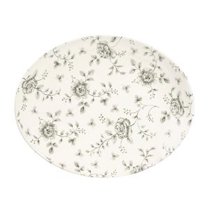 Churchill Rose Chintz Oval Coupe Plates Grey 317mm (Pack of 6) - DA668  - 1