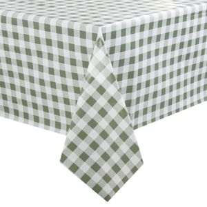 PVC Chequered Tablecloth Green 54in - E653  - 1