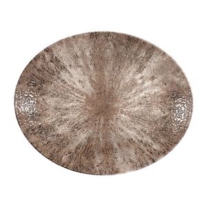 Churchill Stone Zircon Brown Orbit Oval Coupe Plates 317mm (Pack of 12) - DY916  - 1