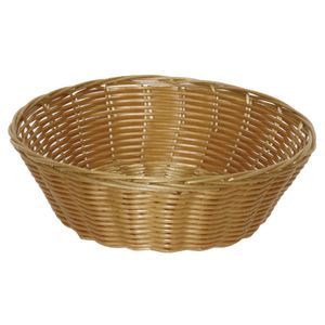 Poly Wicker Round Food Basket (Pack of 6) - T363  - 1