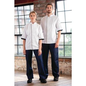 Southside Unisex Chefs Jacket Short Sleeve White L - B998-L  - 10