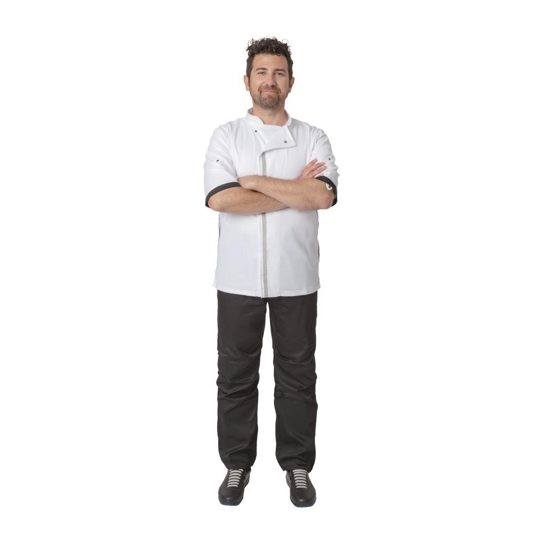 Southside Unisex Chefs Jacket Short Sleeve White XL - B998-XL  - 2