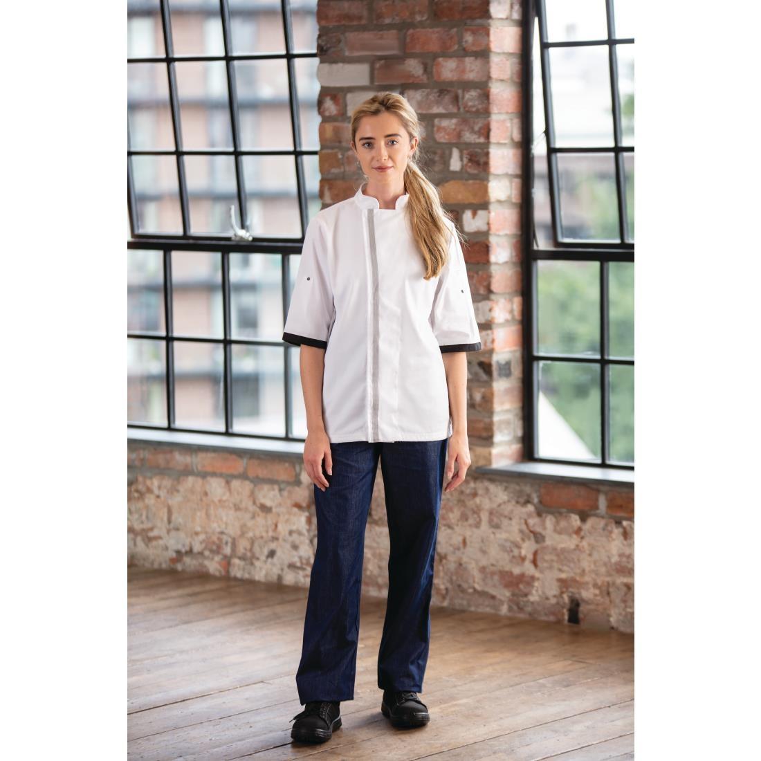 Southside Unisex Chefs Jacket Short Sleeve White XL - B998-XL  - 9