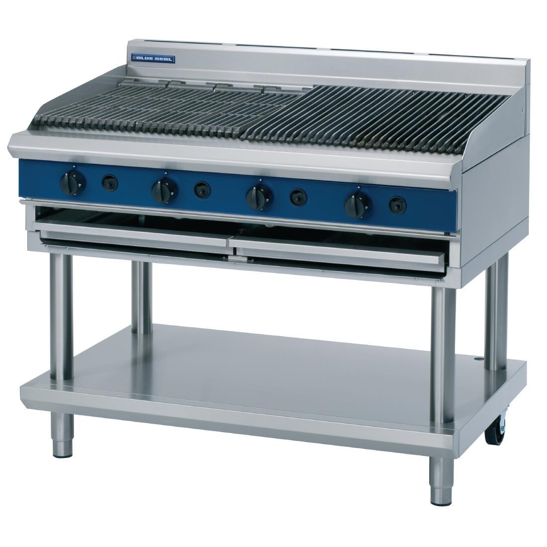 Blue Seal Evolution Chargrill with Leg Stand LPG 1200mm G598-LS/L - GK580-P  - 1