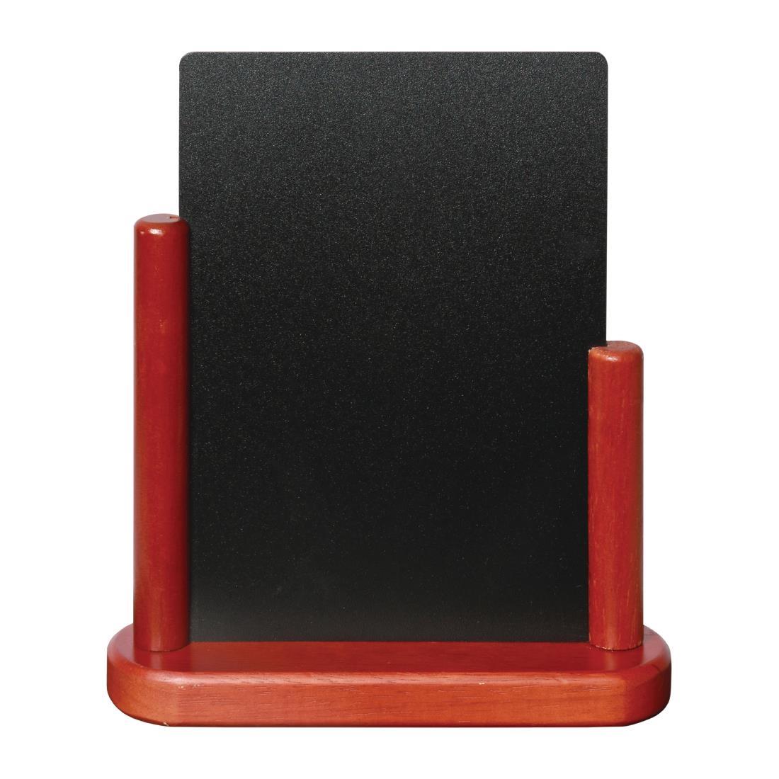 Securit Half Frame Table Top Blackboard 280mm x 200mm Mahogany - P486  - 1