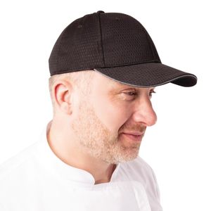 Chef Works Cool Vent Baseball Cap with Grey - A942  - 1