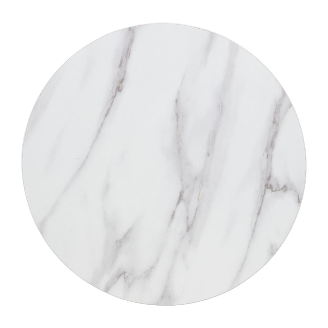 Bolero Pre-drilled Round Table Top Marble Effect 600mm - DT445  - 1
