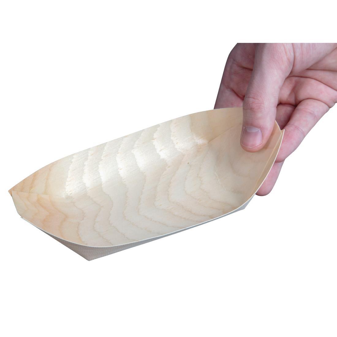 Fiesta Compostable Wooden Sushi Boats Medium 190mm (Pack of 100) - DK387  - 4