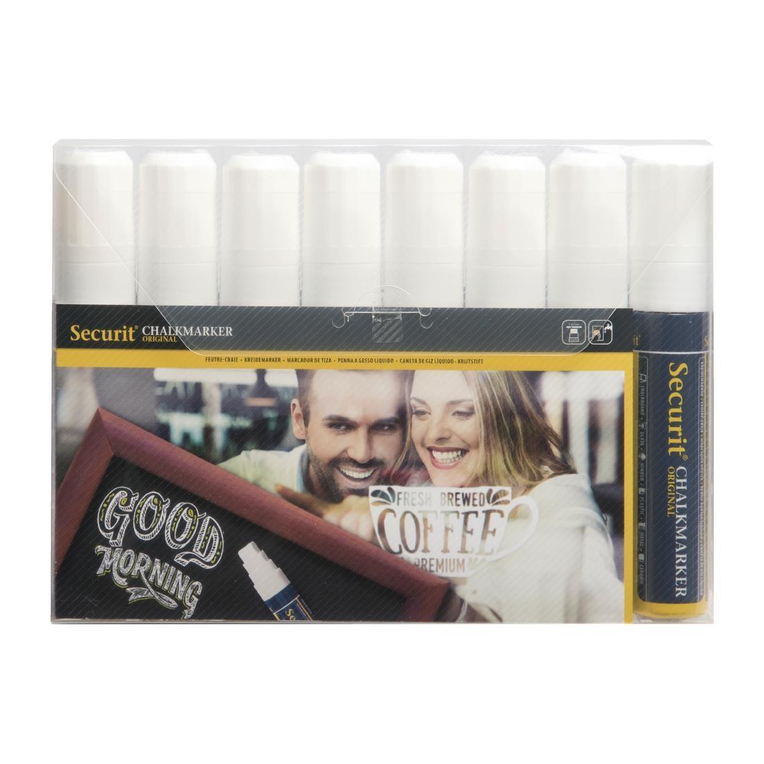 Securit 15mm Liquid Chalk Pens White (Pack of 8) - GF260  - 1