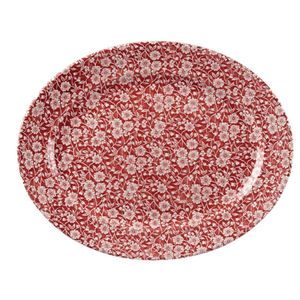 Churchill Vintage Prints Oval Dishes Cranberry Print 365mm (Pack of 6) - GF300  - 1