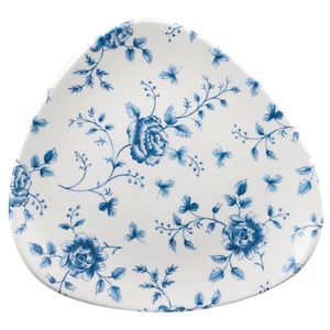 Churchill Vintage Prints Blue Rose Chintz Pattern Triangle Plate 229mm (Pack of 12) - CP544  - 1