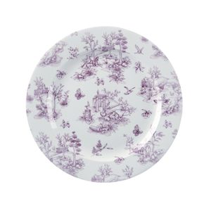 Churchill Vintage Prints Plates Cranberry Toile Print 305mm (Pack of 6) - GF308  - 1