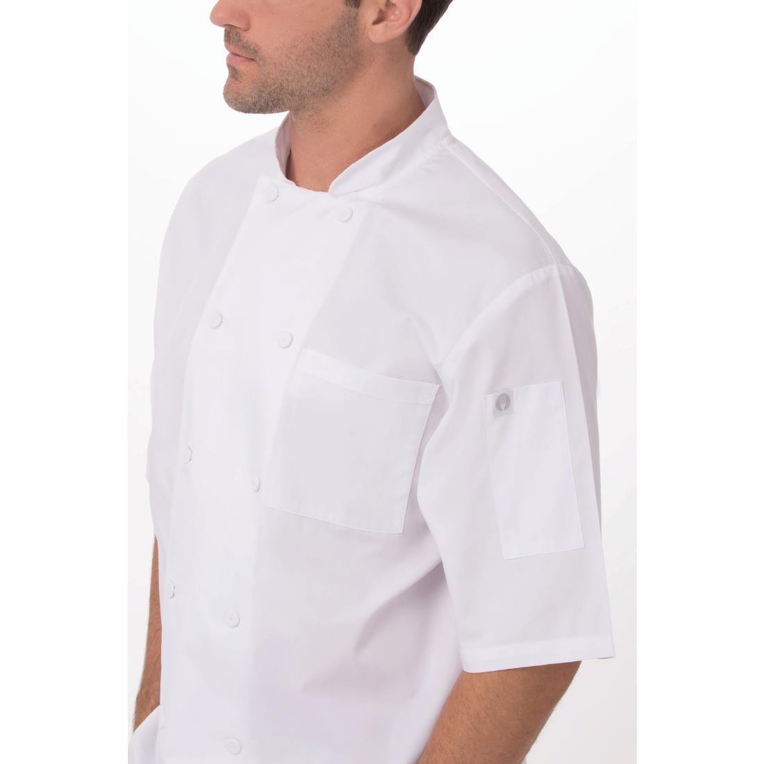 Chefs Works Montreal Cool Vent Unisex Short Sleeve Chefs Jacket White 2XL - A914-XXL  - 6