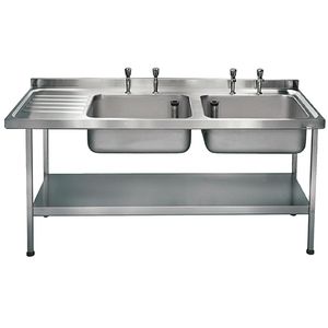 Franke Sissons Self Assembly Stainless Steel Double Sink Left Hand Drainer 1800x650mm - P372  - 1