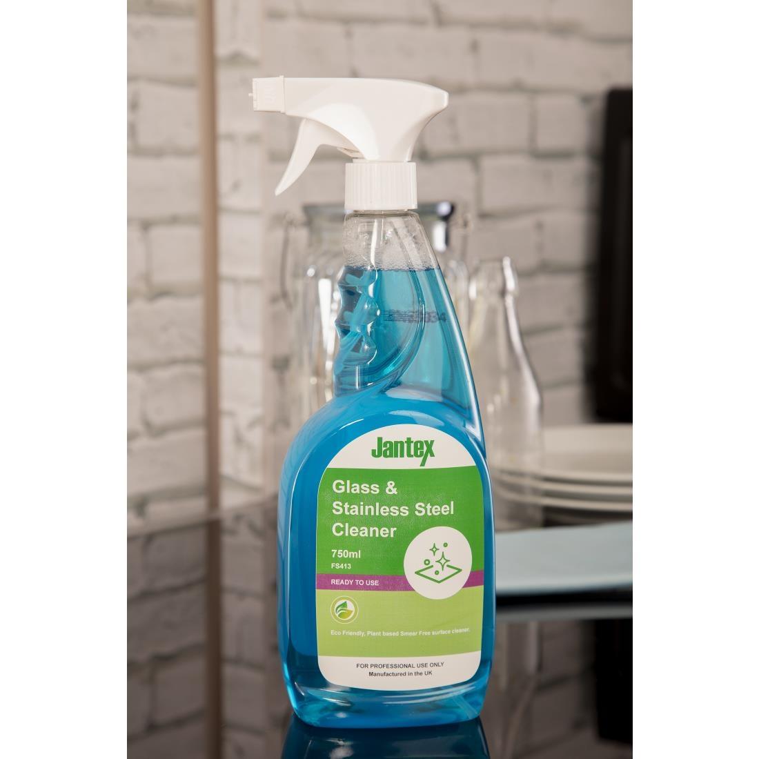 Jantex Green Glass and Stainless Steel Cleaner Ready To Use 750ml - FS413  - 5