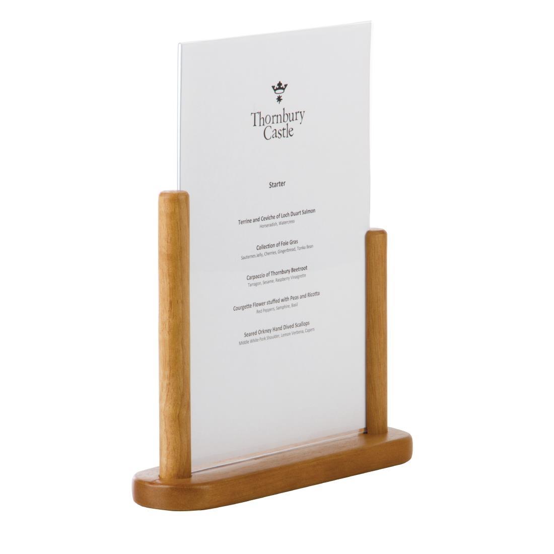 Securit Acrylic Menu Holder With Wooden Frame A4 - CE409  - 2