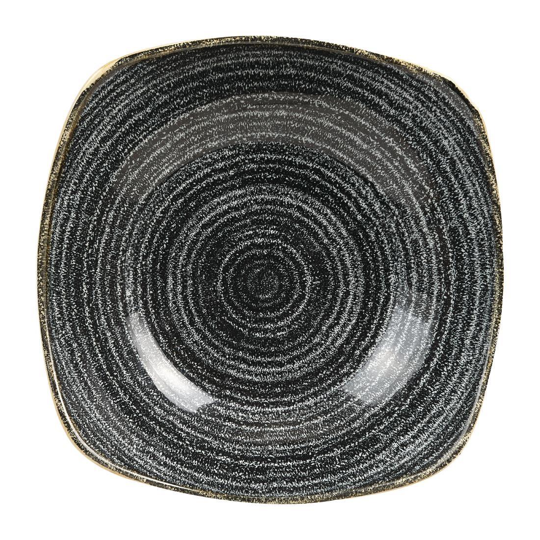 Churchill Studio Prints Homespun Square Bowls Charcoal Black 235mm - HC840  - 2
