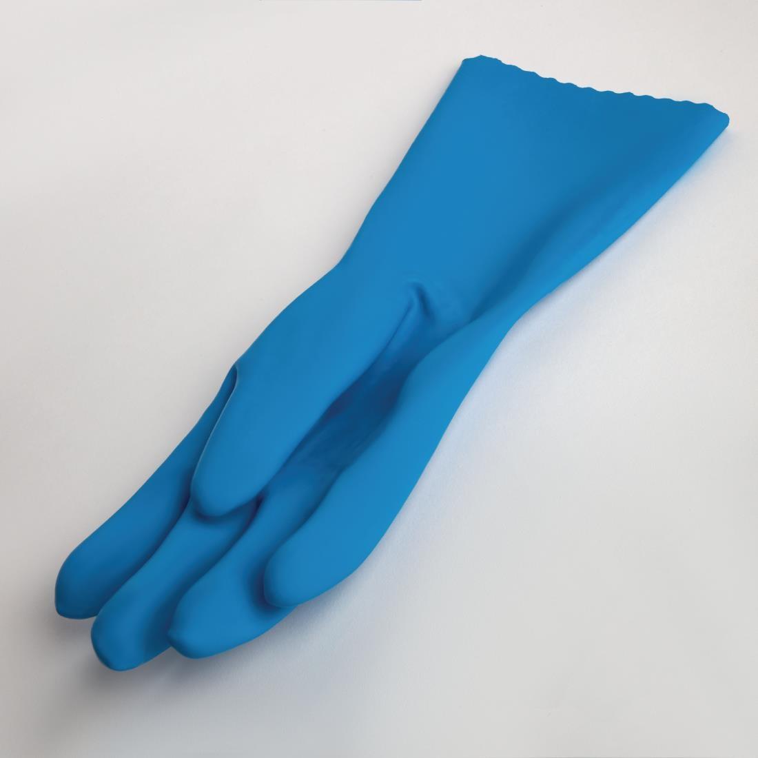 MAPA Jersette 308 Liquid-Proof Food Handling Gloves Blue Large - FA294-L  - 2