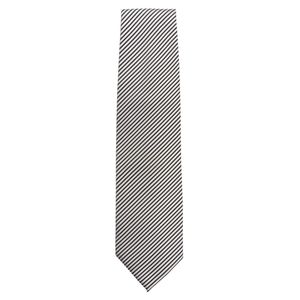 Chef Works Tie Silver and Black Fine Stripe - A886  - 1