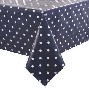 PVC Polka Dot Tablecloth Blue 54 x 90in - GG817  - 1