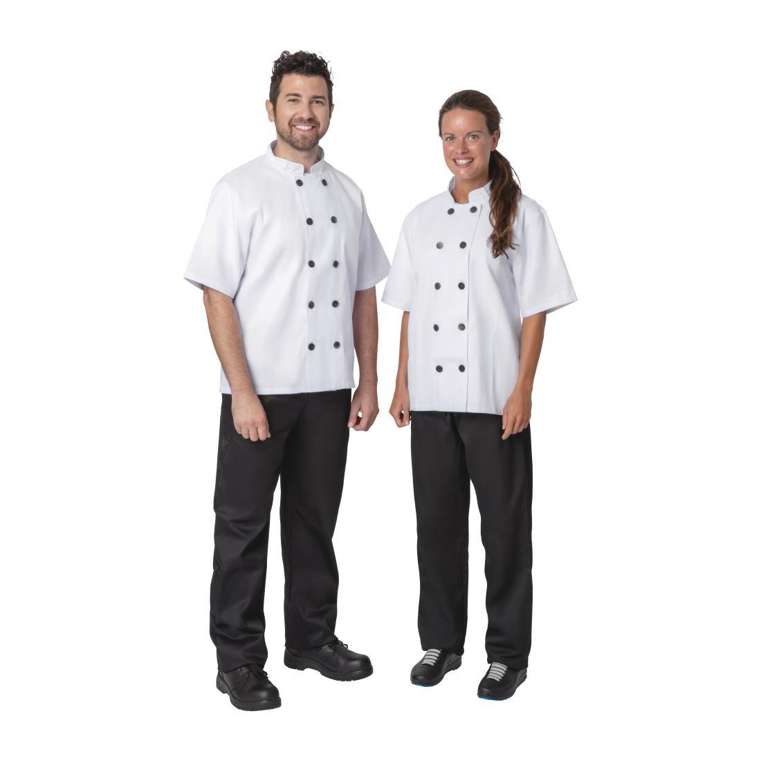 Nisbets Essentials Short Sleeve Chefs Jacket White M (Pack of 2) - BB547-M  - 4