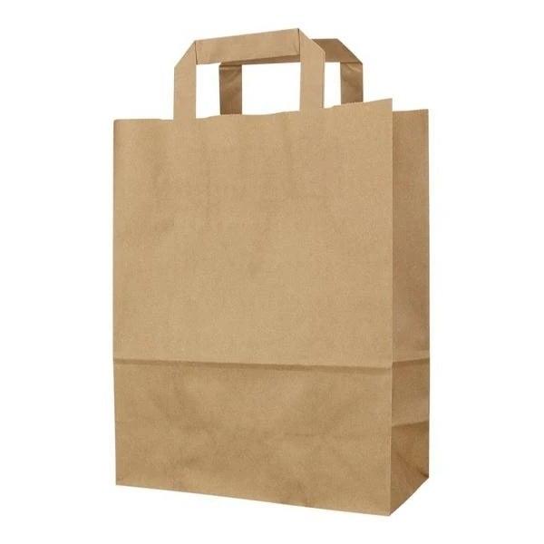 9.5x12x5.5" Large Kraft SOS Bags With Inside Handle (Case of 250) - SOS-LARGE-K-IH - 1