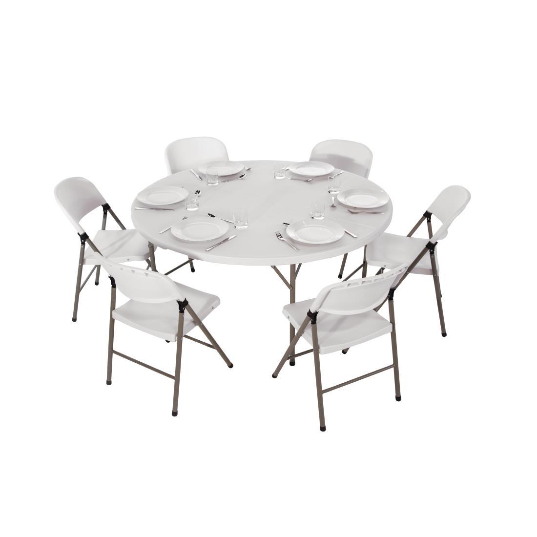 Special Offer Bolero 5ft Round Folding Table with Six Folding Chairs