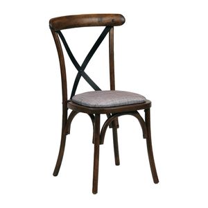 Bristol Dining Chair Vintage with Padded Seat Helbeck Charcoal (Pack of 2)