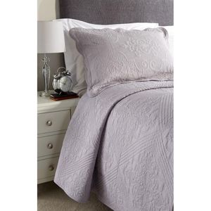 Mitre Luxury Isabella Quilted Zipped Pillow Cover Grey