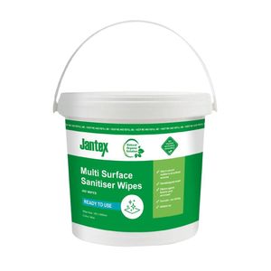 Jantex Green RTU Surface Sanitiser Wipes Starter Tub 200mm (Pack of 400)