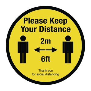 Please Keep Your Distance Floor Graphic 200mm
