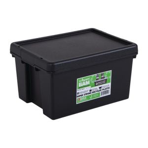 Wham Bam Heavy Duty Storage Box and Lid Black 16Ltr