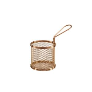 Copper Serving Fry Basket Round 9.3 x 9cm (Pack of 6) - SVBR09C - 1