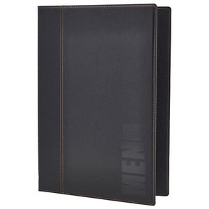 Contemporary A4 Menu Holder Black 4 Pages - MC-TRA4-BL - 1