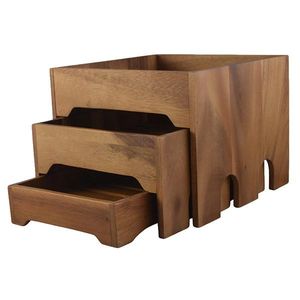 Acacia Wood 3 Drawer Display Box - AW3TS