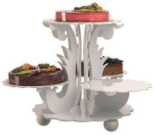 Matfer Cake Stand 4 Tier Flowers - 3 Lower 1 Top - 681506 - 10718-01