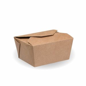 BioPak 800ml Kraft #1 Hot Food Boxes (Case of 450) - BB-LBS-1-UK - 1