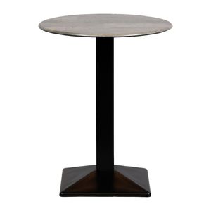 Turin Metal Base 600mm Round Poseur Table with Laminate Top in Concrete - CZ835 - 1