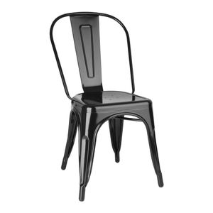 Bolero Bistro Steel Side Chairs Black (Pack of 4) - FW508 - 1