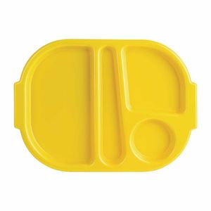 Olympia Kristallon Small Polycarbonate Compartment Food Trays Yellow 322mm - DL127 - 1