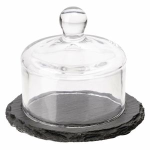 APS Slate Butter Dish Glass Cloche - GH408 - 1